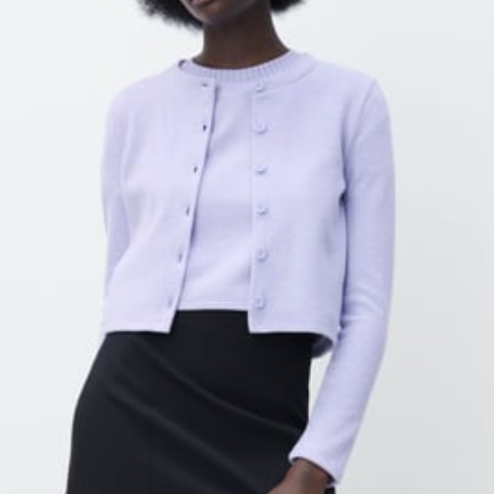 Zara blue long sleeve round neck soft cardigan NWT